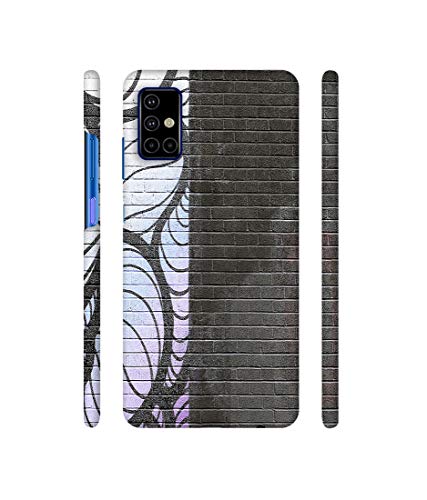 Image of Amazon Brand - Solimo Plastic Designer Brick 3D Printed Hard Back Cover Mobile Cover for Samsung Galaxy M51 (Black and White)