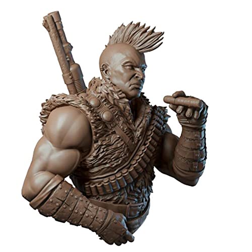 Figura busto guerrero fantástico antiguo 1:10 resina miniatura 3