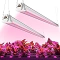 FREELICHT 2 Pack 4FT LED Grow Light, 40W (250W Equivalent), Red Blue (660nm+460nm) Full Spectrum Grow Light for Indoor Plants, Linkable Plug in Plant Growing Lamps for Hydroponic Seeding Veg Flower