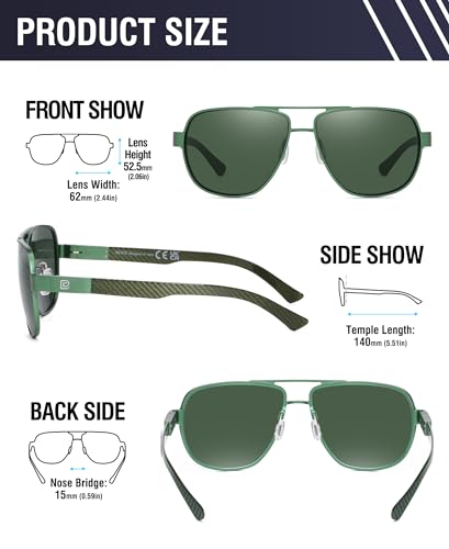 Image of DUCO Aviator Sunglasses for Men Women Carbon Fiber Polarized Sunglasses Men UV Protection for Driving Golf Fishing 3051
