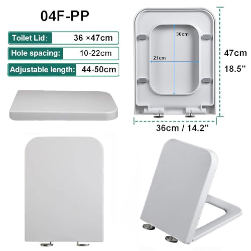 Abattant de toilette carré à fermeture lente facile à nettoyer modèle 04B - 3