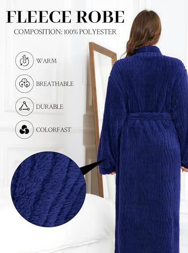 Image of Women Long Plush Fleece Bath Robe