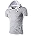 Produktbild Hooded Shirt Herren Btruely Hooded Pullover Mit Kapuze T-shirt Slim Kurzarmshirt Sports Top Männer Freizeit Hemd Casual Top Sommer (XXXXXL, Grau)