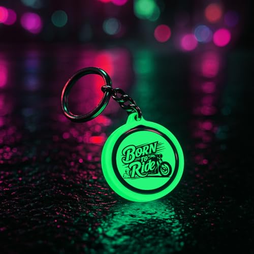 Image of Mi Glow Store Glow in Dark Keychain for Bike Men | Gift for Man | Bike Accessories | Charges in Light Glows in Dark | Key chain for Bike