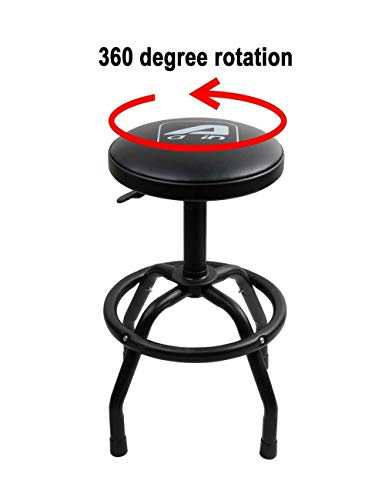 Pono 300-Pound Adjustable Height Bar Stool, Pneumatic Swivel Bar Stool, 360 Degree Swivel, Heavy Duty Steel Frame Stool Perfect For Home, Bar, Garage And Shop, Black #TOP5