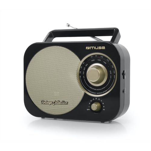 Muse M-055 RB Radio portable Analogique Noir, Or - Radios portables (Portable, Analogique, FM,MW, 88 - 108 MHz, Noir, Or, Uniforme)