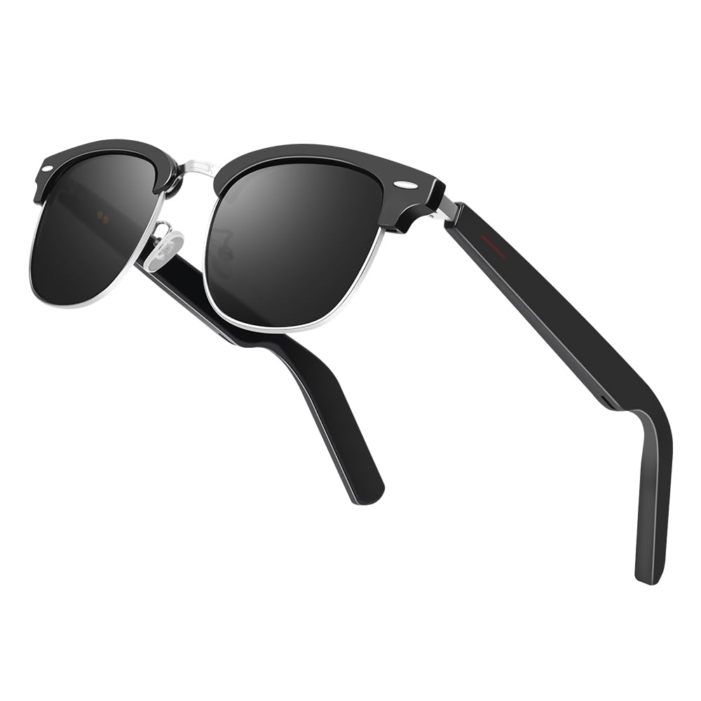 Smart Sunglasses Glasses for Men Women with AAC Speaker Open Ear Music Touch Buttons Remote Photo Voice Assistant Hand-free Calling, Unisex Audio Intelligent Bluetooth 5.0, Great Gift for Friends