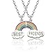 Mingjun - Collana da migliori amiche, due ciondoli con arcobaleno e scritta "Best Friends" su 2 nuvole