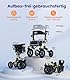 VOCIC Rollator Faltbar und Leicht mit Sitz,Outdoor Rollator mit Gummi-Nonluftbereifung für Allen Gelände,Aluminium Höhenverstellbare Rollatoren für Draußen&Langlauf&Reisen,Champagner(5 Jahre Support)