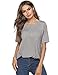 Womens Loose Fit T Shirts Cotton Casual Tops for Women Blouses for Leggings Short Sleeve Tunic Tshirts Crew Neck Ladies Tees (L, Short-Grey2)