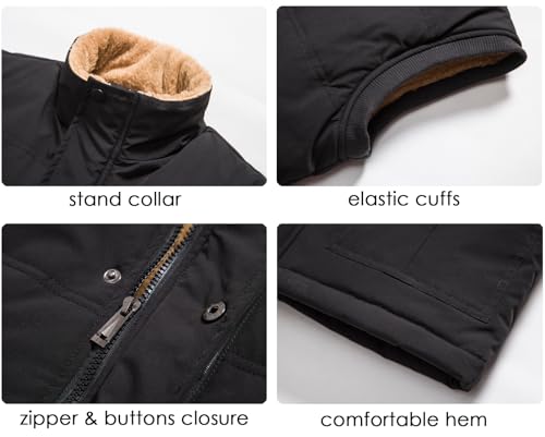 XinYangNi Mens Winter Outerwear Fleece Lined Puffer Vest Warm Casual Bubble Jacket3