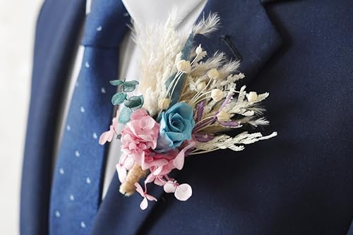 Bridal Boutonniere, flores ornamentales para boda miniatura 4