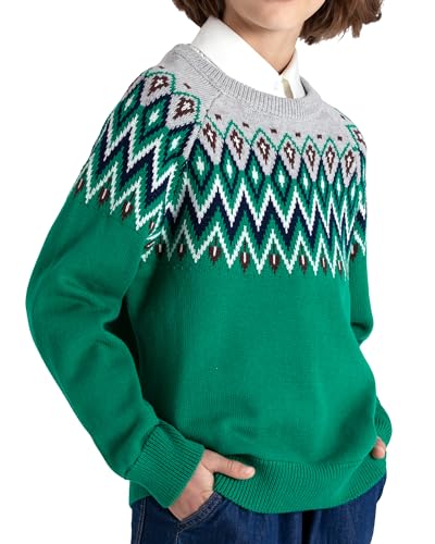 Image of BOBOYOYO Boys Sweaters 100% Cotton Cable Knit Kids Sweater Striped Pullover