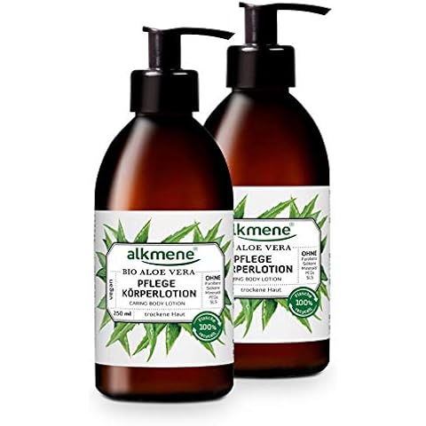 alkmene care body lotion with organic aloe vera - body lotion for normal to dry skin - vegan body care without silicones, parabens, mineral oil, PEGs, SLS & SLES in - lotion 2-pack (2x 250 ml) Cover