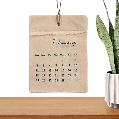 Calendario de pared divertido 2025, calendario del año 2025 - Planificador familiar de lienzo en todo el año - Productos de organización y planificación, decoración de oficina retro, decoraciones de