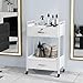 OmySalon Salon Trolley Cart with Wheels, Esthetician Cart with 2 Drawers & 2 Trays, Mobile Storage Organizer for Beauty Spa Massage Tattoo Esthetic Facial Tool Holder Station, White