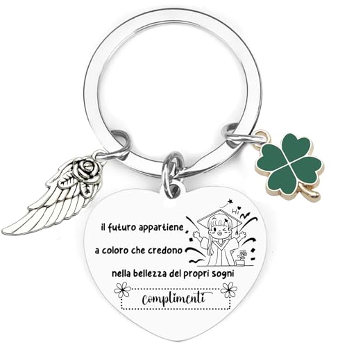 QTZXZX Regalo Laurea Donna Portachiavi Uomo Originali, Regali Laurea Amica,