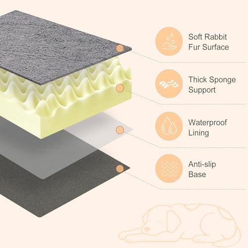 VoltaEcho Orthopädisches Hundebett, Wasserdichtes, Waschbares Hundematratze mit Abnehmbarer Hülle, Eierschaumkastenmatte mit Umkehrbarer Gestaltung,104 * 68 * 8CM