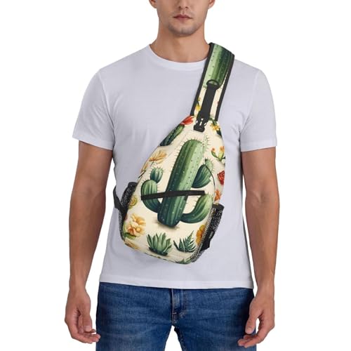 Bolso cruzado con estampado de cactus para mujer y hombre miniatura 7