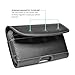 iPhone 14 Pro, 14 Plus Belt Holster with Bulky Phone Case. Chestnut Stitching On Black PU Leather. 3 Strong Magnets Closure. Reinforced Belt Loops with ID Card Slot. (for Rugged Case)