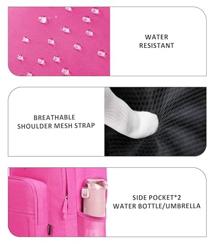 Image of abshoo Girls Solid Color Backpack For College Women Water Resistant School Bag (HotPink)