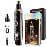 MDMSXXDD LED Display Nose Hair Trimmer Clipper for Men Women,2026 Rechargeable 2 in 1 Painless Ear & Facial Hair Trimmer with Powerful Motor and Dual-Edge Blades Easy Cleansing (Black Gold)