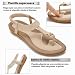 Imagen de ZOEREA Sandalias Mujer Verano Planas Estilo Bohemia Zapatos de Dedo Casuales Playa Moda Sandalia Chanclas Romanas de Damas Estilo B Beige