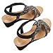Imagen de rismart Sandalias de Cuña para Mujeres Puntera Abierta Slingback Chispeante Bohemio Verano Zapatos Romanos