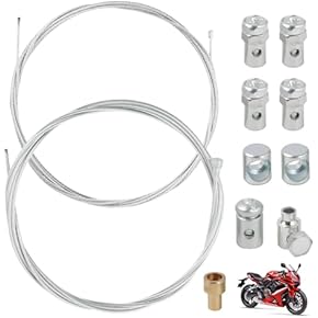 Easyboost Gaskabel 2m met Binnenkabel Buitenkabel Gashendel Carburateur Kabelklem voor Scooter 50cc Brommer Bromfiets Motorfiets