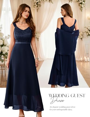 Image of BeryLove Summer Formal Wedding Guest Prom Dresses Sequin Cocktail Evening Lace Elegant Mother of The Bride Dress