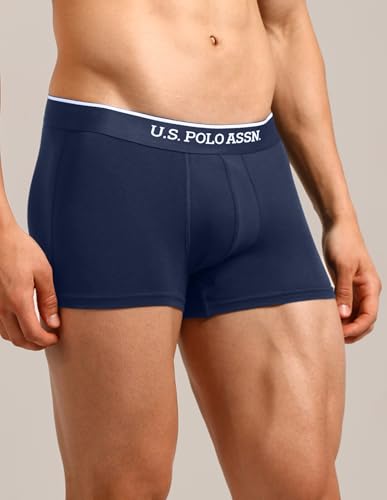 Image of U.S. Polo ASSN. Mens ET004 Anti Microbial Cotton Stretch Essential Underwear Trunk -Pack of 2