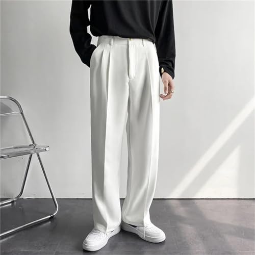 Men Draped Straight Pants Business Korean Loose Casual White Black Gray Wide-Leg Trousers Blazer Suit Pants2