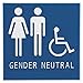 Gender Neutral ADA Signs, 8 x 8", Man, Woman & Wheelchair"