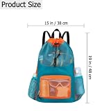 Uonguon Mesh Beach Bag, plecak ze sznurkiem ściągającym, szybkoschnący, z