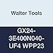 Walter Tools GX24-3E400N040-UF4 WPP23 Carbide Tiger-Tec Grooving Indexable Turning Insert, 0.016" Corner Radius (Pack of 10)