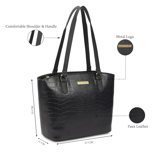 Image of Caprese York Medium Tote Bag for Women | Stylish, Durable, Multi-Compartment Design for Work, Travel, Shopping | Large Capacity, Comfortable Straps, Ideal for Tab & Essentials