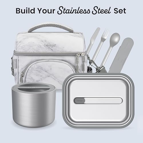 Image of Bentgo MicroSteel Leak-Proof Bento Lunch Box, Microwave & Oven-Safe