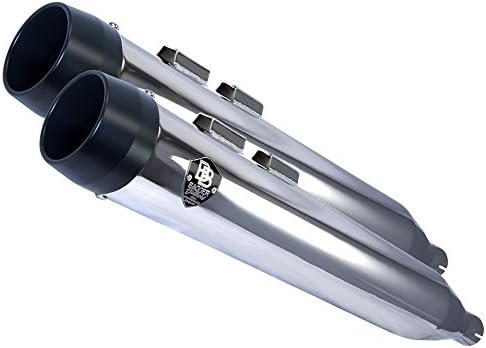 Bagger Brothers BB-EX1003-K 4” Diameter and 31” Long Slip-On Muffler with CNC Machined End Caps for 1995-2016 Harley Davidson Touring Models - Gamma (Taper) (Black)