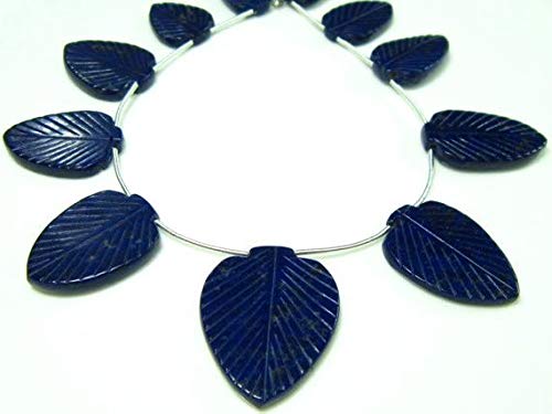 LKBEADS Lapis Lazuli Carved Big Focal Leaves Shapes- 8 Inch Long Strand -Stones Measure- 10x16-18x25mm Code-HIGH-7060