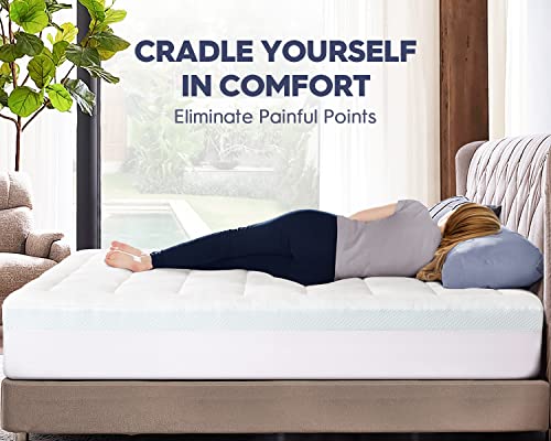 ELEMUSE-Dual-Layer-4-Inch-Memory-Foam-Mattress-Topper-King-2-Inch-Cooling-Gel-Memory-Foam-Plus-2-Inch-Bamboo-Pillow-Top-Cover-Comfort-Support-Back-Pain-Relief
