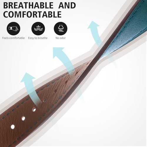 Italy Genuine Leather Watch Bands Men Women Compatible with Samsung Galaxy Watch Band, 20mm 22mm Lugs Watch Straps, Quick Release Wear-resistant Sweat-Resistant Smartwatch Replacement Strap
