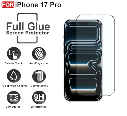 Image of CEDO Tempered Glass for iPhone 17 Pro (5G) | Screen Protector Full HD Quality Tempered Glass Anti-Scratch Edge to Edge Coverage with Easy Installation Kit (Black)