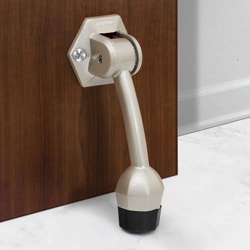Image of Plantex Door Stopper for Main Door /5-Inch Stopper with Rubber Grip /Stoppers for Wooden Door /Stops for Door - Pack of 1 (Satin)
