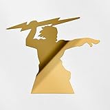 Decal Stickers of Greek God Zeus (Metallic Gold) (Set of 2) Premium Waterproof Vinyl Decal Stickers for Laptop Smartphone Car Dirt Bike Wall Room Mason Jar Bathtub Door - BICVER1109821GOW19Y24