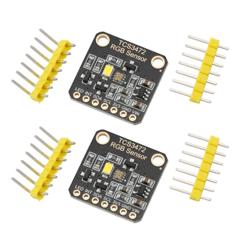 DEWOTHV TCS34725 Sensor de Color de luz RGB Módulo de Reconocimiento de Color 3.3 V/5 V con Filtro IR IIC Medición Precisa del Color para Arduino(Paquete de 2)