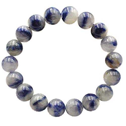 Quartz Dumortiérite bracelet bleu en perles de 11mm, le cadeau rare idéal mixte