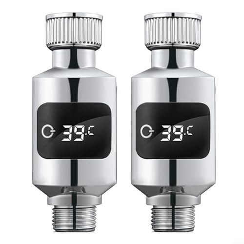 LED-Dusch-Wasserthermometer für 1,27 cm Rohre und Badezimmer-Handbrause, empfindlicher Temperatursensor mit digitaler LED-Anzeige (2 Stück) LED-Dusch-Wasserthermometer für 1,27 cm Rohre und Badezimmer-Handbrause, empfindlicher Temperatursensor mit digitaler LED-Anzeige (2 Stück)