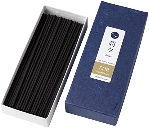 Asayu Japanese Low Smoke Incense Sticks Sandalwood Scent (40gr), Made in Japan Quality, Natural Material - Sandalwood 40gr