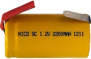 6 x Sub C NiCd Batteries with Tabs (2200 mAh)