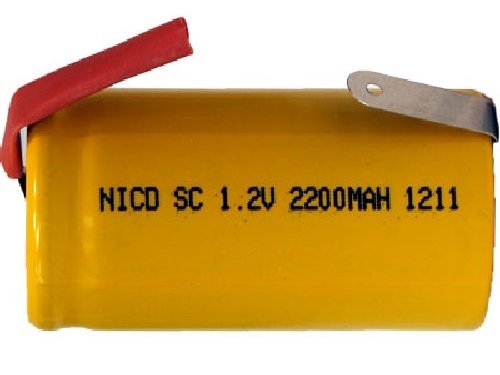 6 x Sub C NiCd Batteries with Tabs (2200 mAh)